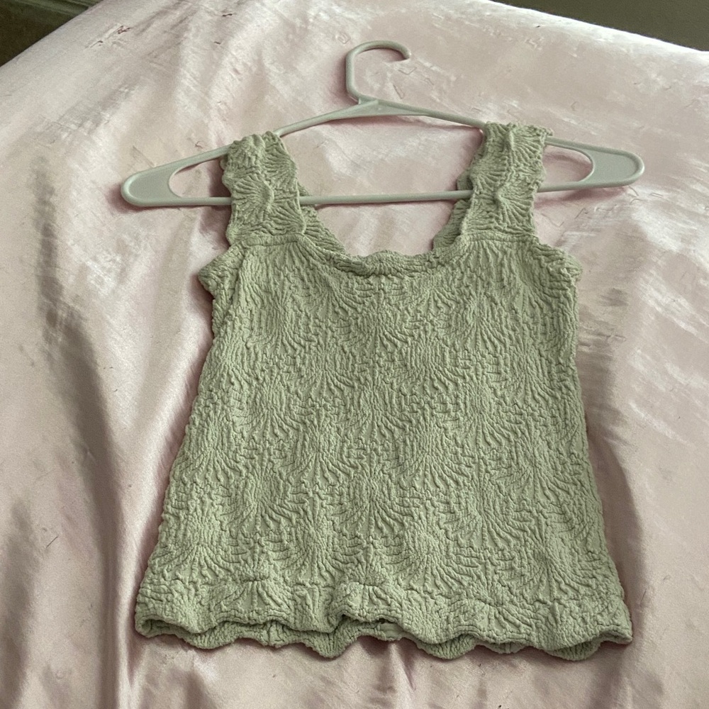 Free People Textured Tank Top in Cream